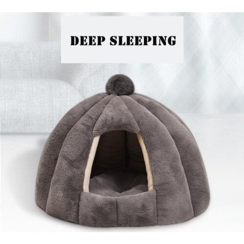 Pet Cat Cave Tent House Kennel Winter Warm Dog Nest Foldable Sleeping Lounger Mat High Quality Puppy Basket Small Dog Cat Bed