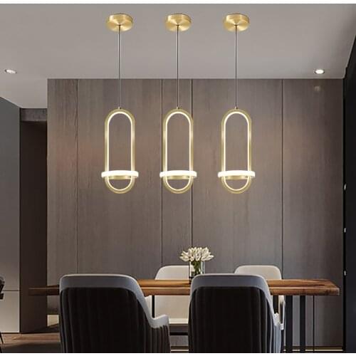 Modern Led Pendant Lights Round Ring Black Bedside Restaurant Kitchen Fixture Home Decor Indoor Lighting Minimalist Hanging Lamp
