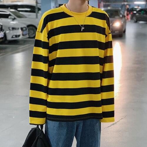 Long Sleeve Contrast Striped Sweater Streetwear Sweatshirt Men Clothing Couples The New Listing Fashion Trend The streets