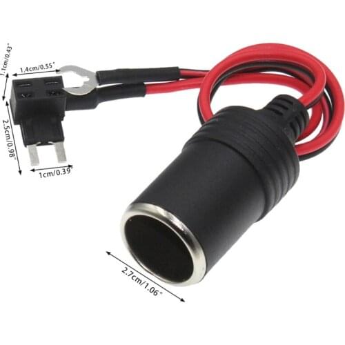 USB Car Cigarette Lighter Power Port Outlet Socket Female Converter Cable for Dashcam Driving Recorder Electronic Dog 40GF