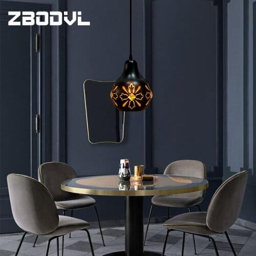 Vintage Lron Art Gourd Pendant Light E27 Led Dining Coffee Bar Hanging Lamps Nordic Iron Lampshade Pendant Lamp
