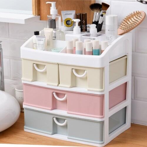 Large Capacity Plastic Comestic Storage Box Makeup Organizer Brush Holder Rack Jewelry Container Desktop Drawer Sundry Organizer