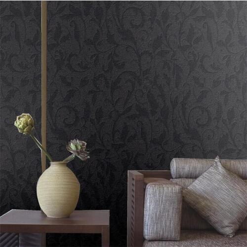 WELLYU New dark gray black dark pattern porch partition box waterproof wallpaper living room study TV background wall paper