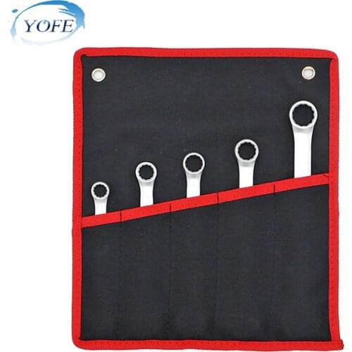 YOFE 5PCS 10-17mm Metric system Combination Wrench Set Spanners Open end box wrench Manual auto repair machine repair tools