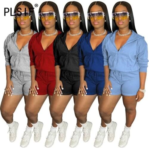Active Women Set Sporty Solid Color Two 2 Piece Sets Sexy Night Fashion Outfit Summer Matching Sets