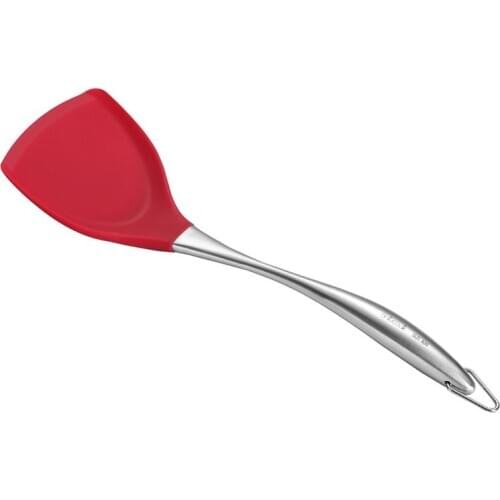 1pc Silicone Spatula Non-Stick Flexible Cooking Spatula With Stainless Steel Handle Kitchen Cooking Tools Accessories