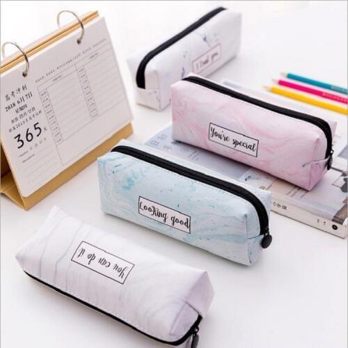 1 Pcs Kawaii Pencil Case Marble star anise School Pencil Box Pencilcase Pencil Bag School Supplies Stationery