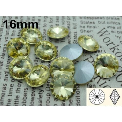 100pcs/Lot, Free Shipping! 16mm Jonquil Crystal Rivoli Fancy Stones, Chinese Top Quality Crystal Rivoli Stones