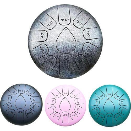 12 Inch 11 Notes Steel Tongue Drum Flower Style With Mallets Music Book Bag Percussion Instrument Yoga Meditation Relax