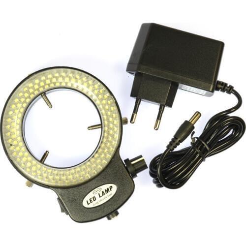 144 LED Ring Lamp Illuminated Magnifier Light Source with 110V- 240V AC Adapter for Microscope Camera Repair Soldering