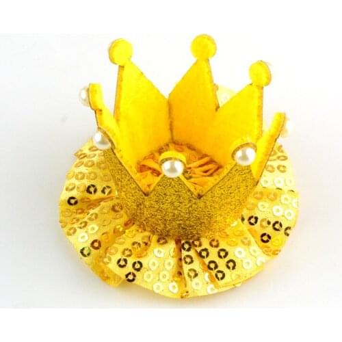 30pcs/lot 7cm Glitter Felt Crown With Sequin Ballerina Flower DIY Crafts Party Hat Hair Accessories 10 Color U Pick GC04