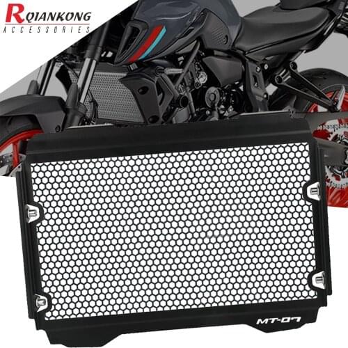 Motorcycle Accessories Aluminum Radiator Grille Grill Guard Cover Protector Parts For YAMAHA MT-07 FZ-07 MT07 FZ07 MT FZ 07 2021