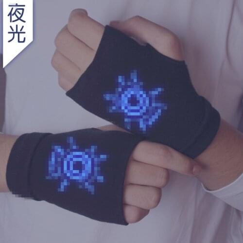 Half Finger Anime Black Cotton Winter Gloves Accessories Mittens Apparel Sharingan Props Cosplay Costumes Fashion Cotton Gloves