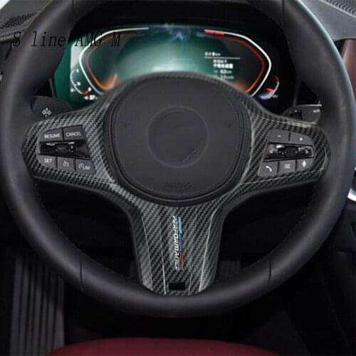 For BMW G Chassis G01 G02 G05 G11 G20 G28 G29 G30 G32 G38 G40 Carbon fiber Car Steering Wheel Frame Interior Cover Stickers Trim