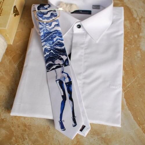 Free Shipping New fashion male mens Blue elegant beauty features tie wedding host Western party gift features printed necktie