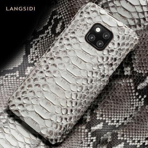 Natural Python Leather phone case for Huawei mate 20 P10 P20 P30 Pro lite snakeskins Luxury Cover For honor 20 Pro 10 10I 8x 9x