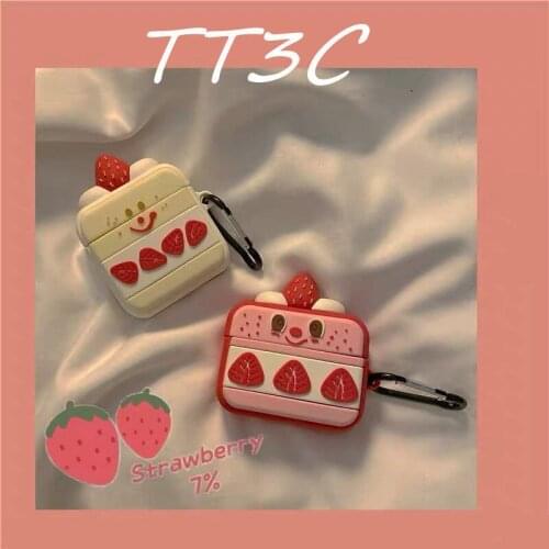 Strawberry Sweetheart Cake Case for AirPods 1 2 Protect Cover Cute Shell for AirPods Pro Wireless Bluetooth Earphone Shell Soft