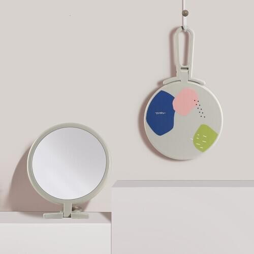 Colors Pink Blue Black Orange Cute Girl Handy Folding Mirror Exquisite Hand Makeup Mirror Compact Foldable Mirrors