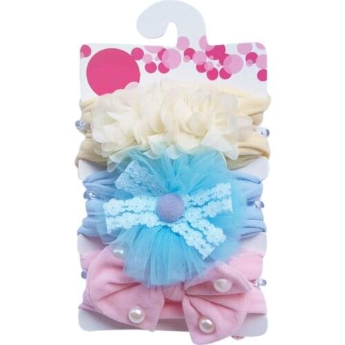 3Pcs/Set Baby Headbands For Newborn Hair Band Cute Baby Bow Flower Elastic Bow Headwear Kids Gifts Girl Hair Accessories