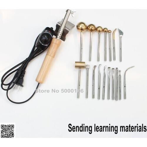 220V 110V Double-layer Inner Pyrographic Device Set Fabric Flower Making Tools 17 Heads+Soldering Iron Fabric Flower Maker