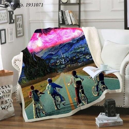 Stranger Things 3D Printed Fleece Blanket for Beds Thick Quilt Fashion Bedspread Sherpa Throw Blanket Adults Kids 12