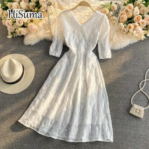 Белые летние платья HISUMA China At AliExpress