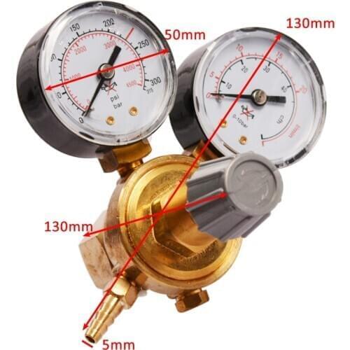 Mini Argon CO2 Gas Bottle Pressure Regulator MIG TIG Welding Flow Meter Gauge W21.8 1/4 Thread 0-20 mpa Regulator