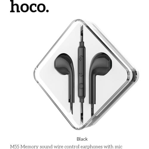 M55 Memory sound wire control earphones with mic call to listen to music 3.5mm plug adjust the volume