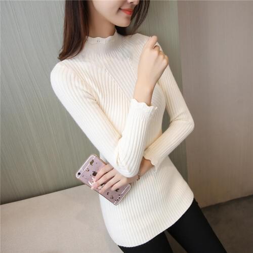 The 28 womens new slim stretch knit Turtleneck Shirt half winter F1863