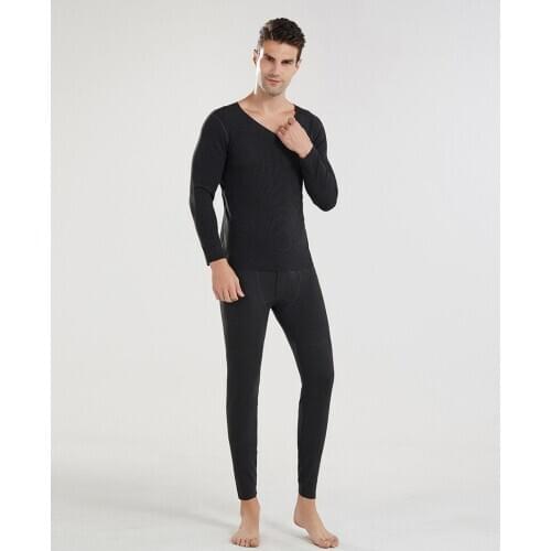 Sleep Wear Thermal Couple Clothing New Matching Winter Warm Thermal Underwear Set For Women Man Solid Simple Elastic Female Male