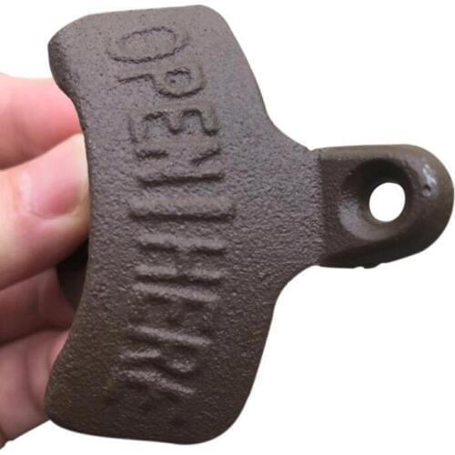 Open Here Bottle Opener For Creative Design Wall Mounted Retro Beer Corkscrew Home Kitchen Bar Supplies LX7913