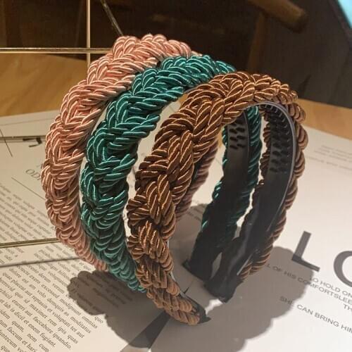 2021 New women Weave Twist hairbands girls headbands ladys Serge headwear hair accessories