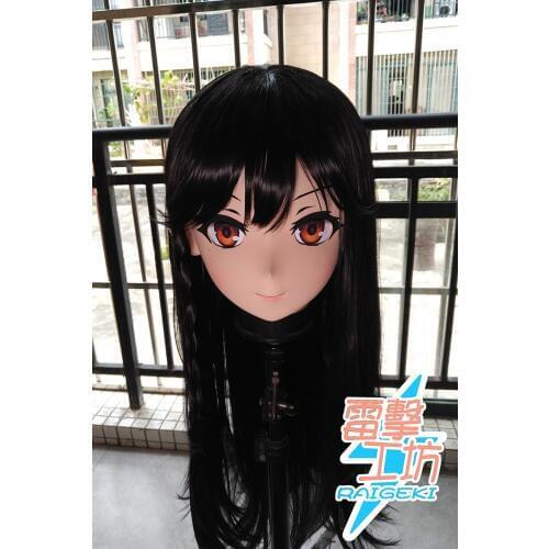 RAIGEKI MAKS 23) Resin 3/4 Head Female/Girl Kigurumi Anime Cosplay Masks Crossdress Japan Role Lolita Crossdresser DOLL BJD Cos