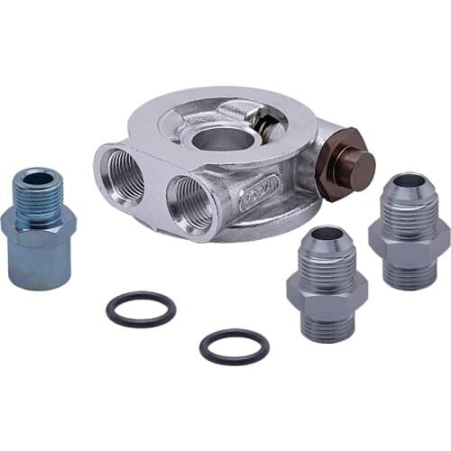 Oil Cooler Filter Sandwich Plate Thermostat Adaptor AN8 Fittings 3/4" 16-UNF Oil Filter Oil Adapter SW07