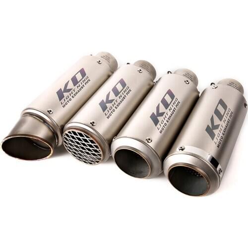 Slip on 51mm 60mm Motorcycle Racing Exhaust Muffler Tip Silencer Titanium Escape Kit for Universal Motornbike