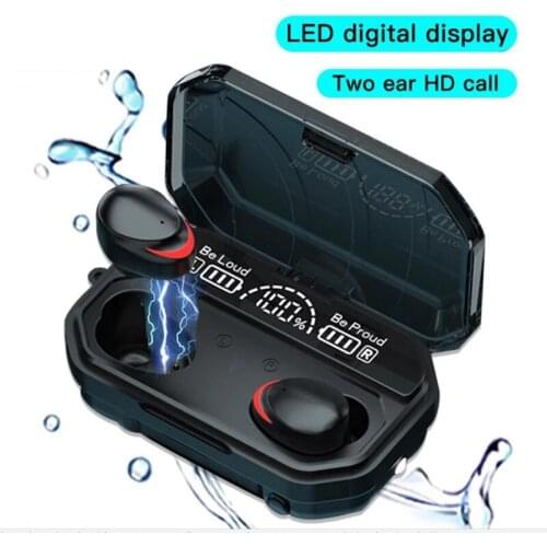 Soleeanre Wireless Bluetooth-compatible Earphones Headphones LED Display Noise Reduction In-ear HiFi Stereo Headset Sports