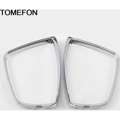 TOMEFON For Skoda Karoq 2017 2018 2019 Side Door Rear View Mirror Rain Snow Shield Sun Visor Cover Trim Exterior Accessories ABS