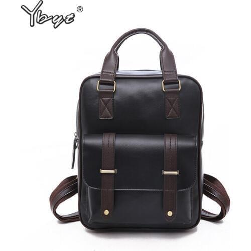 YBYT retro big capacity women laptop backpack high quality leather waterproof anti theft female rucksack girls school backpacks