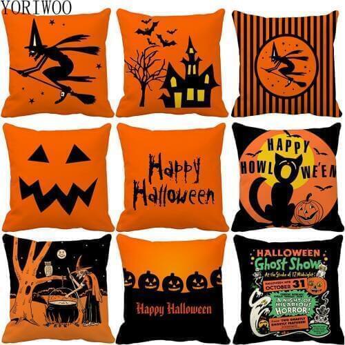 YORIWOO Scary Halloween Party Witch Pumpkin Merry Christmas Pillow Case Cushion Cover Happy Halloween Decoration For Home 2020