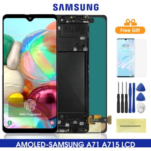 6.7'' AMOLED A715 Lcd For Samsung Galaxy A71 LCD Display Touch Screen Digitizer Assembly For Samsung A71 A715 A715F A715FD Lcds