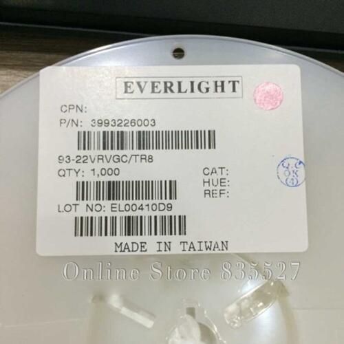 1000pcs/lot LED 3020 93-22VRVGC/TRB red + green two double color with pin bright SMD lamp beads light - emitting diode