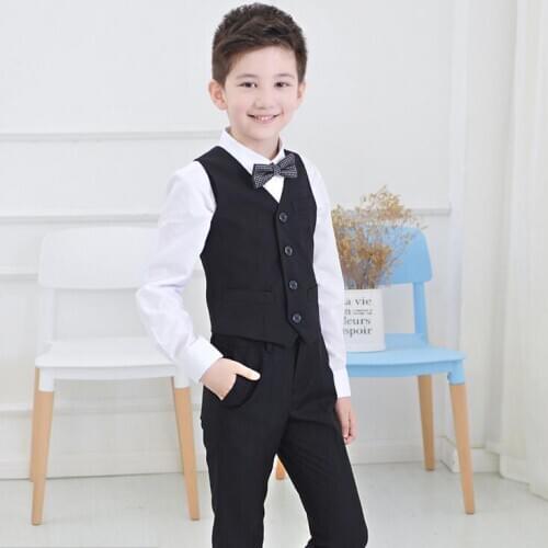2017 fashion Gentleman wind Boys suits Vest leisure Clothes Kids Wedding prom Suits party suit 2T-12T