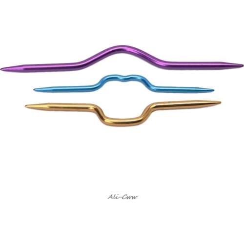 3Pcs Knitting Needles Pins Crochet Hooks Sewing Stitch Knit Tools Aluminum DIY Crooked Twist Curved needle Craft DIY Tool