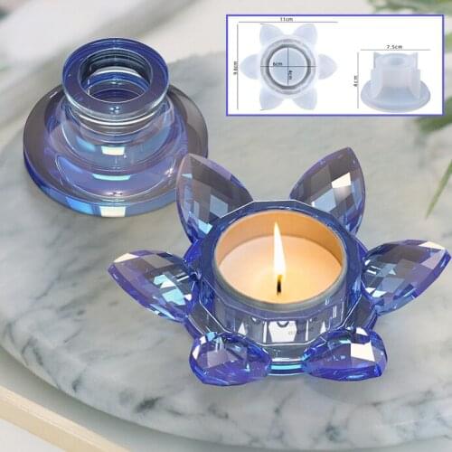 3D Lotus Candle Holder Silicone Mould for Diy Handmade Uv Epoxy Resin Plaster Mold Art Crafts Home Decoretion Newest