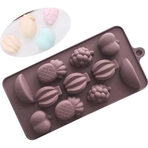 3D Mini Fruit Shaped Silicone Chocolate Cake Molds Candy Sugar Craft Cookie DIY Baking Tools Resin Clay Fondant Moulds
