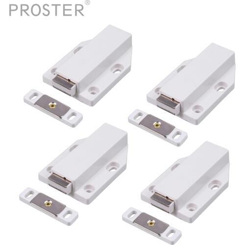 PROSTER 4 PCS Strike Plate Closet Ball Catch Holder Door Catche Latch Hidden Door Stops Silver Tone