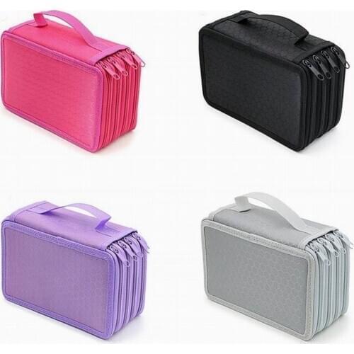 50pcs/lot Students Stationary Pen Eraser Pouch Organizor Bag 72 Inserting Large Capacity 4 Layers Pencil Holder Case