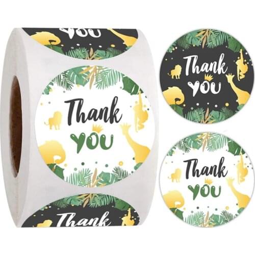 500 Pcs Cute Animals Stickers Thank You Sticker Seal Labels for wedding decoration christmas gift stickers Craft Party Supplies