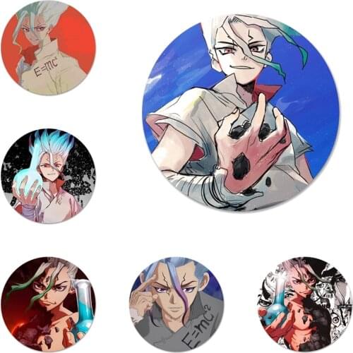 58mm Cartoon Dr.STONE Icons Pins Badge Decoration Brooches Metal Badges For Clothes Backpack Decoration