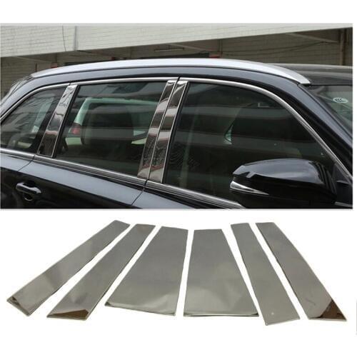 ACCESSORIES FIT FOR TOYOTA HIGHLANDER KLUGER 2015 2016 2018 WINDOW CHROME PILLAR POST COVER TRIM MOLDING GARNISH ACCENT 6PCS/SET